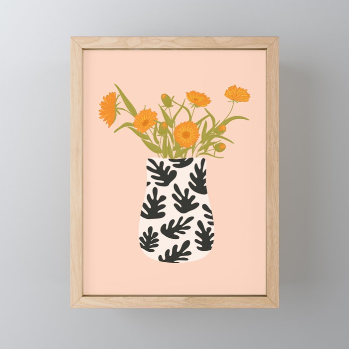 Vase no. 28 with Heliopsis Framed Mini Art Print