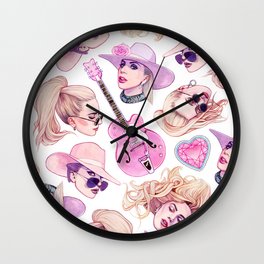 Joanne Vibes II Wall Clock | Drawing, Other, Joanne, People, Heart, Diamond, Illustration, Guitar 