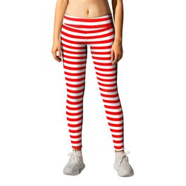 Horizontal Stripes (Red/White) Leggings