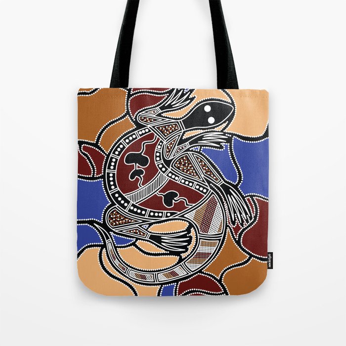 Aboriginal Art - Goanna (lizard) Dreaming Tote Bag