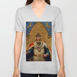“King Arthur” by NC Wyeth V Neck T Shirt