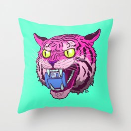 Floppy Disk Tiger Throw Pillow