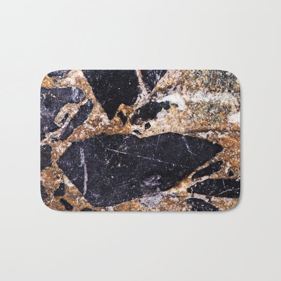 Black and Gold Marble Bath Mat