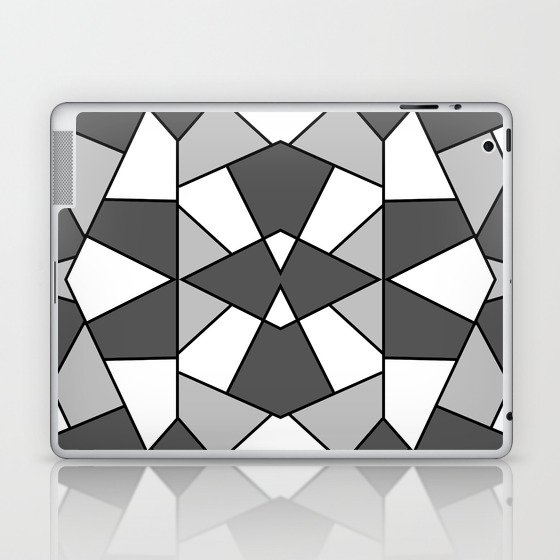 Black modern geometric pattern Laptop & iPad Skin