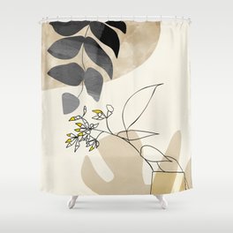 leaves minimal shapes abstract Shower Curtain