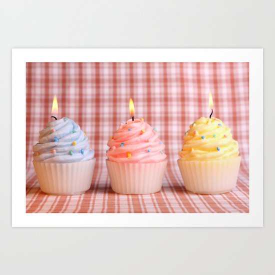 Cupcake candles Art Print
