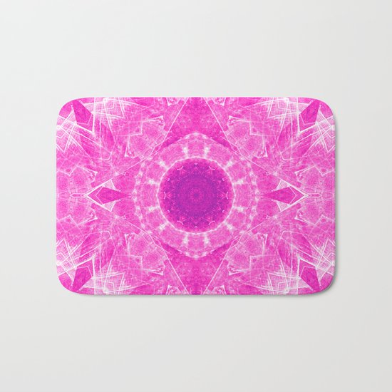 Vibrant pink kaleidoscope Bath Mat