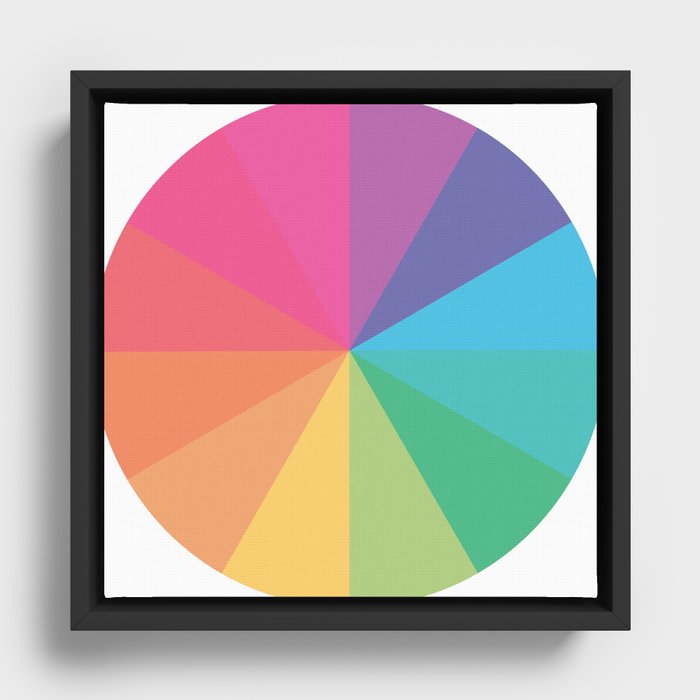 Minimal Simple Colourful Rainbow Circle Design Framed Canvas