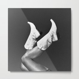These Boots - Noir / Black & White Metal Print | Photo, Howdy, Grey, Rodeo, Curated, Texas, Pop Art, Blackandwhite, Minimalist, Fashiontrend 
