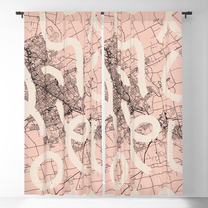 Canada - Kitchener MAP - Artistic City Drawing Blackout Curtain