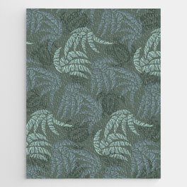 Hawaiian Emerald Turtles and Palm Leaves Pattern Jigsaw Puzzle
