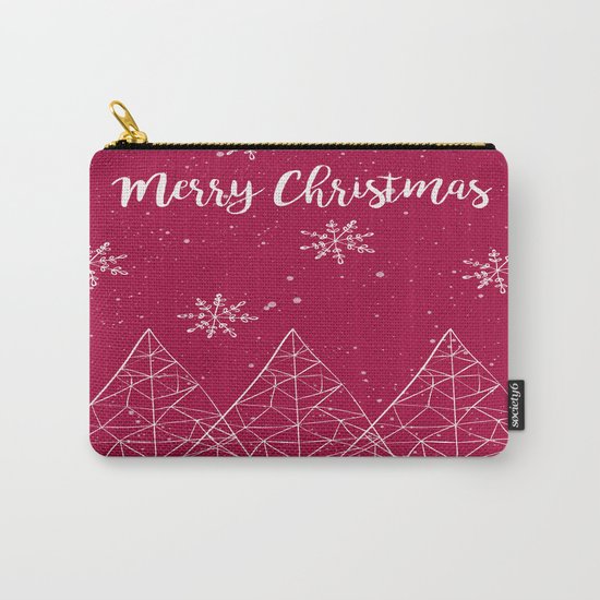 Merry Christmas Red And White Carry-All Pouch