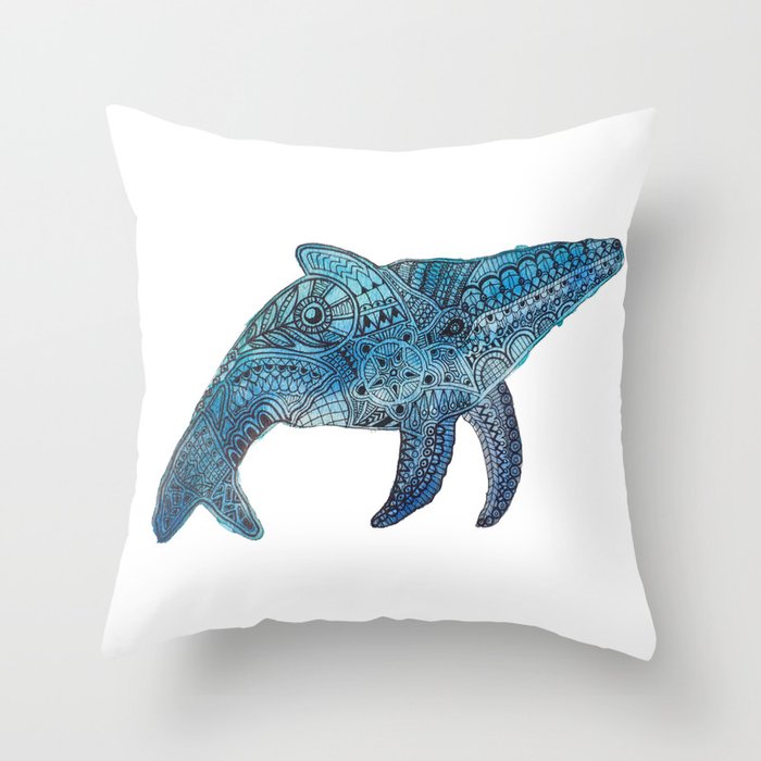 whale throw pillow