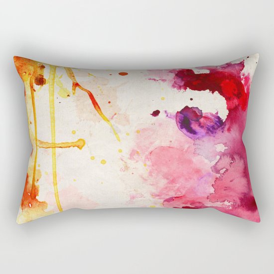 Fuchsia & Orange Color Splash Rectangular Pillow