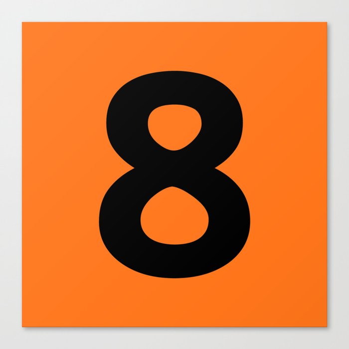 Number 8 (Black & Orange) Canvas Print