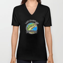 Lake Champlain Bass Fishing V Neck T Shirt