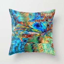Colorful Dolphin Fish Mahi Mahi Art Throw Pillow
