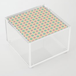 Flower Pattern Brown Green Red Yellow Acrylic Box