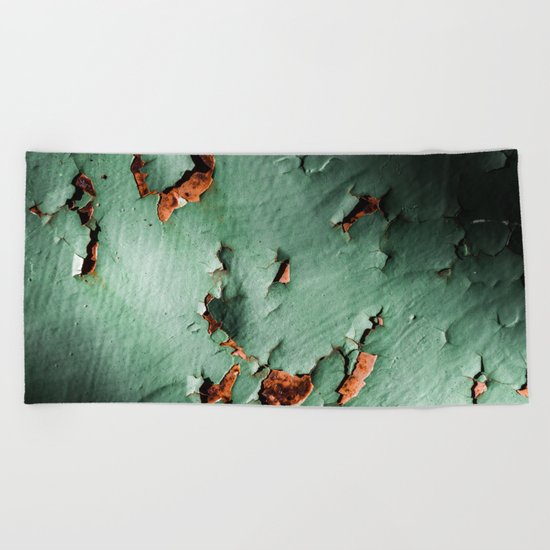 Cool turquoise brown rusty metal Beach Towel