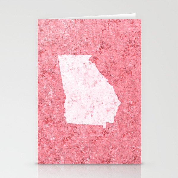 State of Georgia | Light Pink Shape on Dark Pink Background Stationery Cards