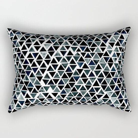 Black Triangles Pattern 01 Rectangular Pillow