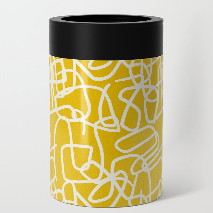 Ribbons Yellow Can Cooler