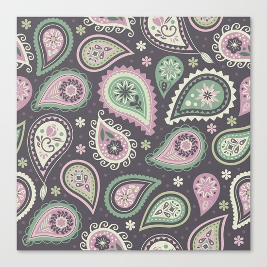 Soft romatic paisleys Canvas Print