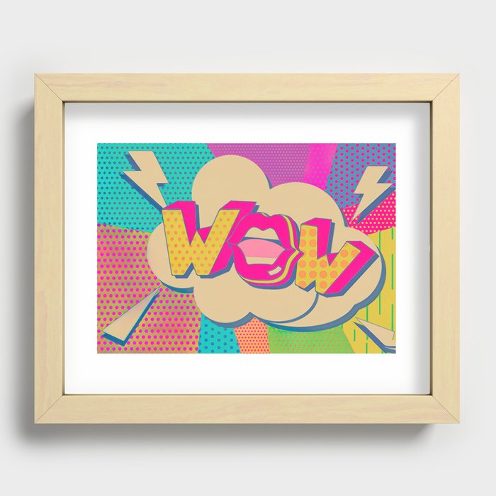 WOW New Wave 80 pink, dreams, pastel, love, cute,  Recessed Framed Print