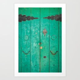 Green door Close-up in Ibiza // Ibiza Travel Photography Art Print