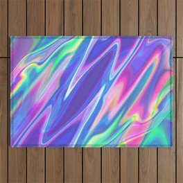 Pastel iridescent hologram Outdoor Rug