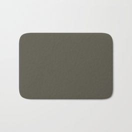 Dark Gray Solid Color Pantone Grape Leaf 19-0511 TCX Shades of Yellow Hues Bath Mat