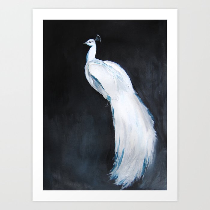 White Peacock II Art Print