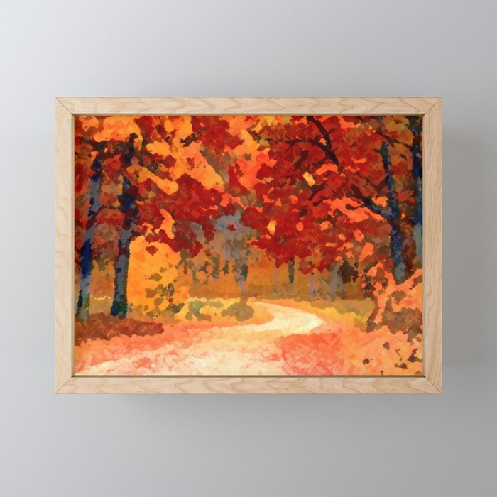 Path in Autumn Framed Mini Art Print