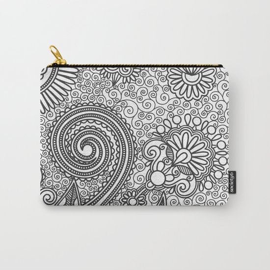 Floral B&W Carry-All Pouch