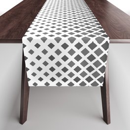 Evaporating Cube Grid - Black And White Table Runner