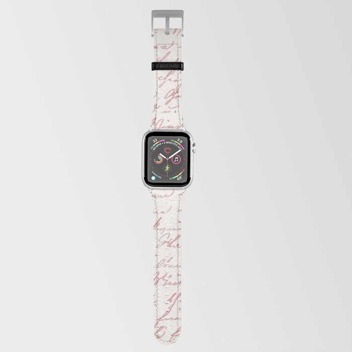Pink manuscript Apple Watch Band