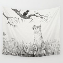 The Fox and The Crow Wall Tapestry