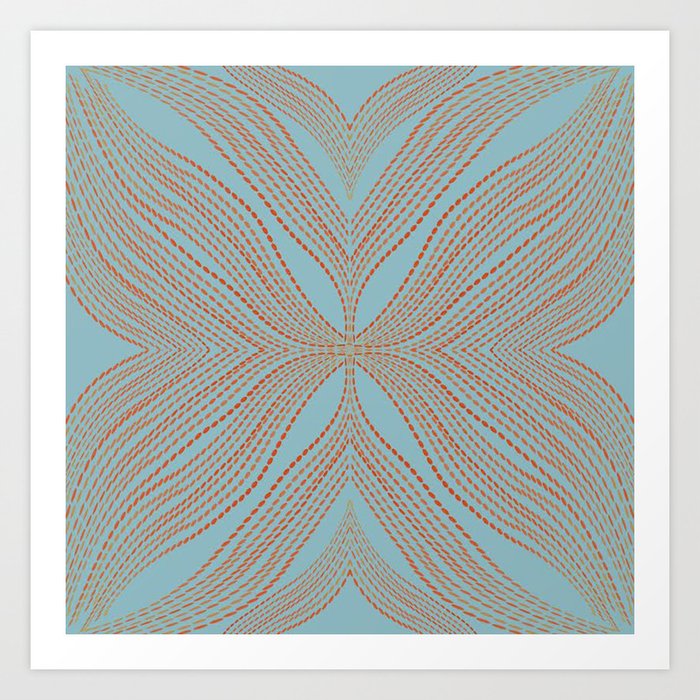 Blue Mosaic Pattern Art Print