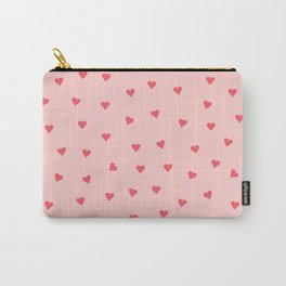 Valentines Day Pink Love Scatter Hearts Carry-All Pouch