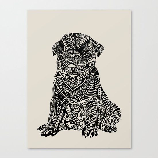 Polynesian Baby Pug Canvas Print