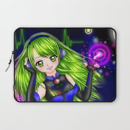 Press the Play Button - Anime Girl with Headphones Laptop Sleeve