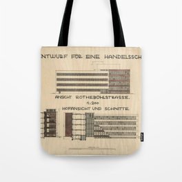 Henry Peter Glass - Entwurf Fur Handels Schule, Technical University, Vienna, Student Project (1932) Tote Bag