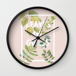 Leaves of Grass, Walt Whitman, book cover illustration, american poetry collection, flowers art Wall Clock