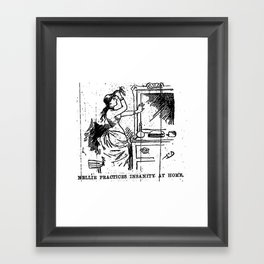 Nellie practices insanity at home. ten days in a madhouse - Nellie Bly Framed Art Print