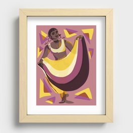 Nonbinary Dancer with Flag Recessed Framed Print