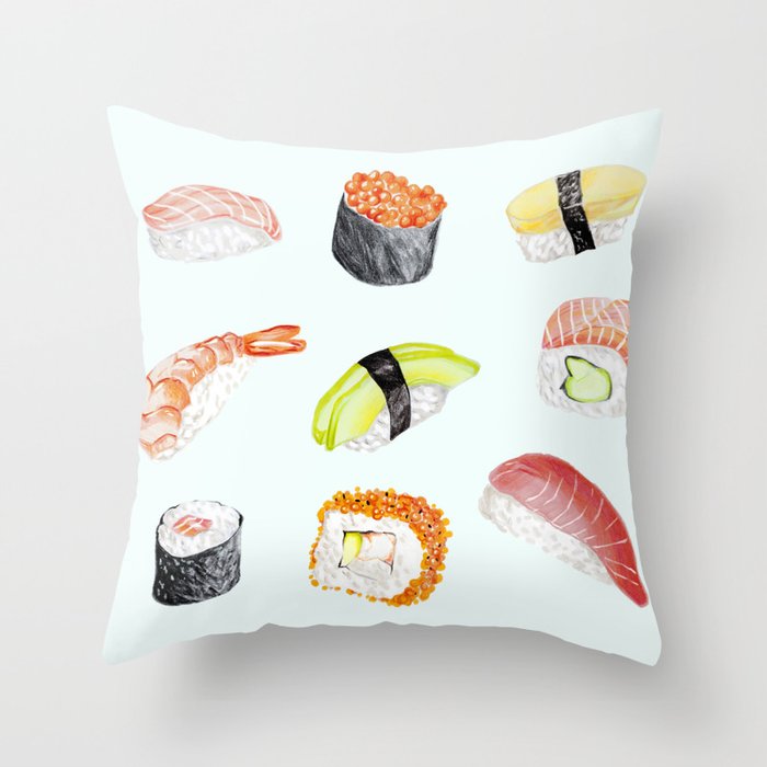Sushi love Throw Pillow
