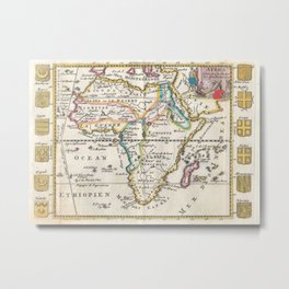 Vintage Map of Africa (1710) Metal Print | Illustration, Vintage 