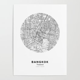 Bangkok Circle Map Poster