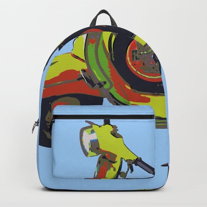 vespa scooter blue Yellow red Backpack