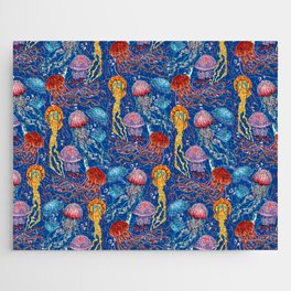 Jellyfish Collection - blue Jigsaw Puzzle
